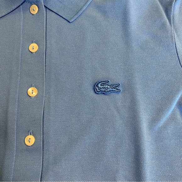 EUC LACOSTE SLIM FIT PIQUE POLO SHIRT - cerulean blue - size 36/4US - Picture 4 of 4